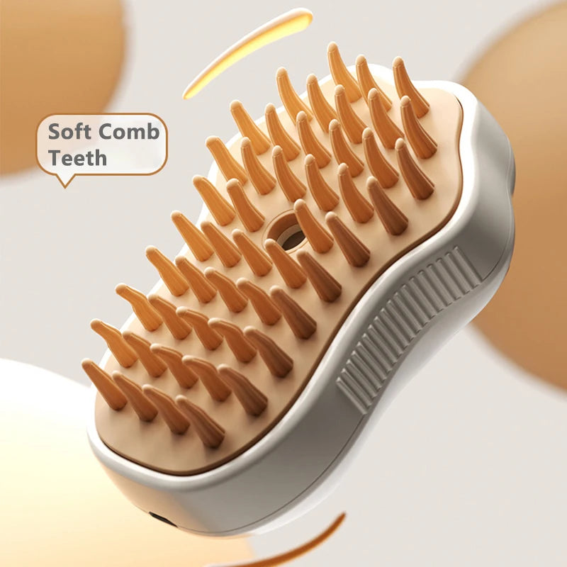 3 in 1 Steam Brush for Pet Dog and Cat, Electric Spray Cat Hair Brush Comb