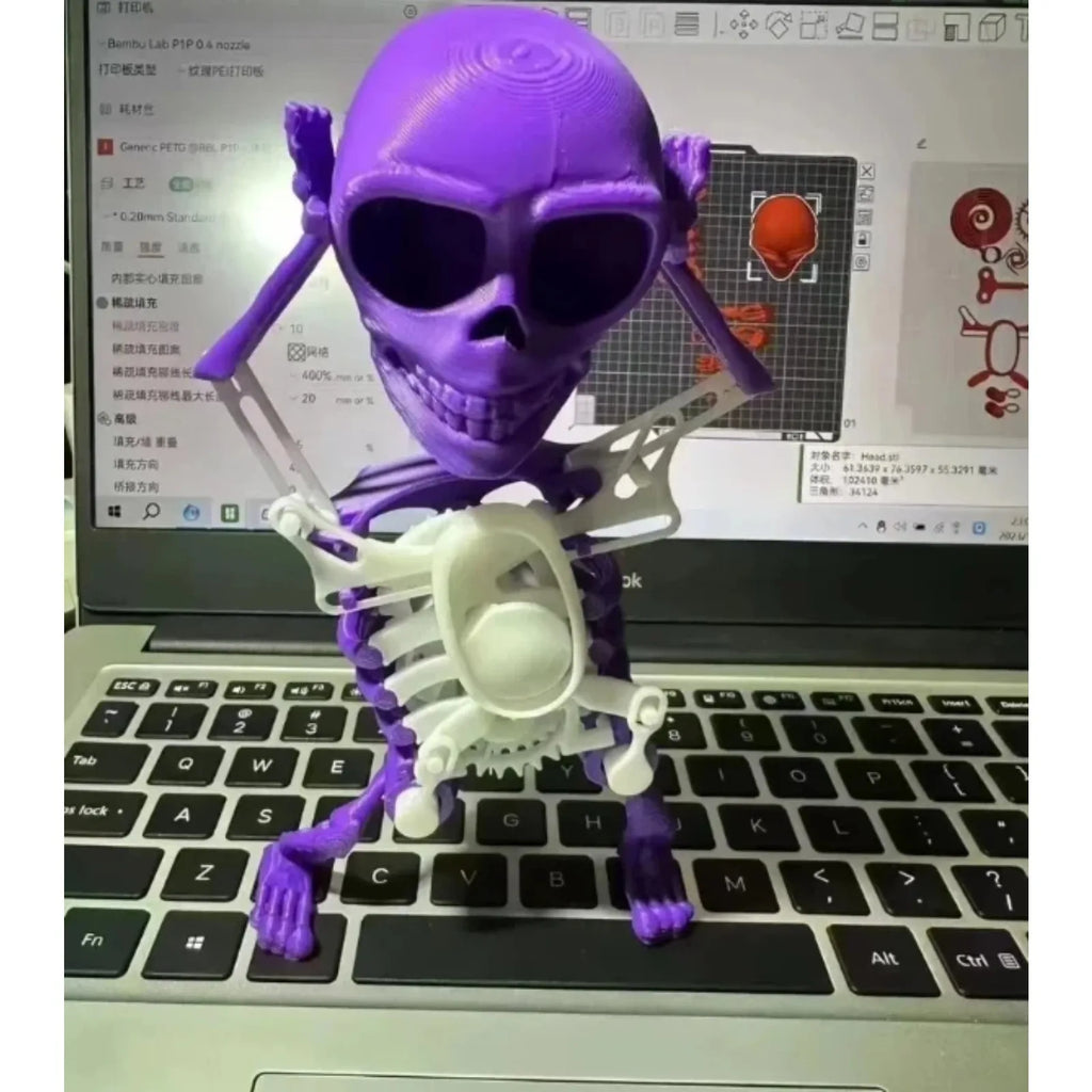 3D Dancing Skull Ornament Dancing Character for Desk and Car.